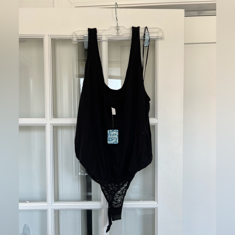Free People Black Bodysuit